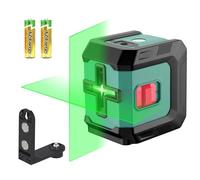 HYCHIKA Livella Laser Autolivellante Verde - Livello Laser a Croce con 3 Livelli di Luminosità, Supporto Magnetico, 2 Batterie AA per Uso Interno ed Esterno