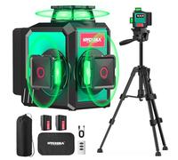 HYCHIKA Livella Laser Verde 3D 12 Linee Autolivellante 360° | Con treppiede regolabile e modalità impulso, ideale per piastrelle, decorazioni casa e lavori fai da te professionali