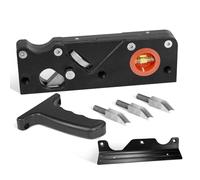 HYCHIKA Pialla per Legno con 4 lame (45°/3/5/6mm), Pialletto a Mano per Legno. Impugnatura Ergonomica, Livella a Bolla, Pialla Manuale per Legno per Falegnami e Carpentieri