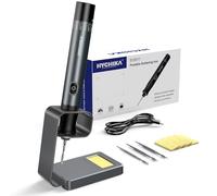 HYCHIKA Saldatore a Stagno a Batteria, Saldatore Dotato di 2600mAh, Riscaldamento Rapido in 7s (200℃-450℃), Sospensione/Spegnimento Auto, per Riparazione di Prodotti Elettronici, Saldatura e DIY