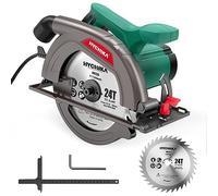 HYCHIKA Sega Circolare, 1300W 4500RPM 185mm Sega Legno Circolare, Motore ad alta Potenza, Profondità di taglio 65 mm (90º), 45 mm (45º), Interruttore di Sicurezza, Aspirazione della Polvere