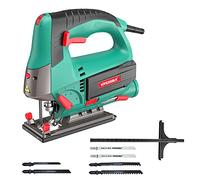 HYCHIKA Seghetto Alternativo 800W, Profondità di Taglio 110mm, 800-3000RPM, 6 Velocità variabile, Angolo di Inclinazione Regolabile da ±45 °, Adatto a Metallo e Legno