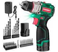 HYCHIKA - Set di punte per trapano a batteria brushless, 16,8 V, compatto, per uomo e donna, max. 45 Nm, luce LED, 2 livelli di velocità, 23+1 livelli di coppia, mandrino rapido da 3/8", 1 batteria