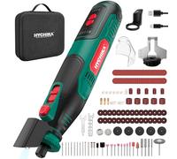 HYCHIKA Utensile rotativo cordless 8V 2,0Ah batteria più grande | Kit 145 accessori con affilacatene e luce LED. Per levigatura, lucidatura, taglio, foratura, incisione fai-da-te