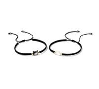 Hyclam Braccialetto fatto a mano con gatto bianco e nero, in corda intrecciata, braccialetto alla moda con ciondolo a forma di animale, gioiello da donna