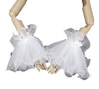 Hyclam Polsiere elastiche da sposa a forma svasata incantevole maniche finte rimovibili per feste di matrimonio polsiere in pizzo bianco da donna polsini rimovibili per donna polsini per donna