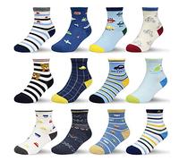 HYCLES Calzini Antiscivolo Bambino Bambina per 1-3 Jahre - Calze Antiscivolo Bambino Neonato 0-6-9-12-18-24 Mesi Cotone 03 Auto-style (12 Paar)