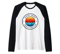 Hyco Lake North Carolina Retro Vintage Maglia con Maniche Raglan