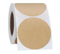 Hycodest Etichette rotonde da 5 cm, 300 pezzi, vuote, scrivibili, etichette adesive per scrittura a mano, etichette circolari bianche per prezzi e vendita di garage (Kraft)