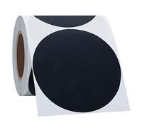 Hycodest Etichette rotonde da 7,6 cm, 200 pezzi, vuote, scrivibili, etichette adesive per scrivere a mano, etichette circolari bianche per prezzi e vendita garage (nero)