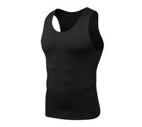 HYCOPROT 1 o confezione da 3 canottiere a compressione per uomo, T-shirt senza maniche traspirante, canottiera a maniche corte, sottoveste funzionale ad asciugatura rapida per fitness e palestra, S