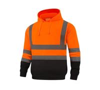HYCOPROT Felpa ad Alta Visibilià Hi Vis Viz Pile di Sicurezza Riflettente Giacca da Lavoro ad Alta visibilità con Cappuccio Tasche Cappotto di Sicurezza Top Jacket per Uomo e Donna En ISO 20471