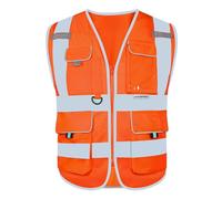 HYCOPROT Gilet di Sicurezza ad Alta Gilet Alta Visibilità con Tasche Sicurezza Gilet Riflettente Executive Manager Workwear Giacca Zip Brace Tasca Badge Giubbotto Catarifrangente Standard EN ISO 20471