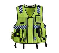 Hycoprot Gilet di Sicurezza Antinfortunistici Alta Visibilità Sicurezza Polizia Stradale Tattica Regolabile Costruzione di Veicoli Pesanti Premium Premium con Multi Tasche, Taglia Unica (Giallo neon)