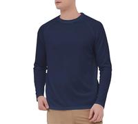 HYCOPROT Maglietta UV Uomo Rash Guard Maniche Lunghe UPF 50+ Protezione Solare Rashguard Sportive Asciugatura Traspirante Veloce Rapida per Surfing Camicia Pesca (Blu Navy, S)