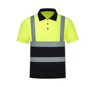 HYCOPROT Polo ad Alta visibilità Camicie di Sicurezza Manica Corta Riflettenti Traspirante Magliette da Lavoro Leggere Polo T-Shirt EN ISO 20471 Classe 2