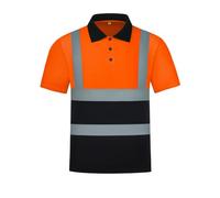HYCOPROT Polo ad Alta visibilità Camicie di Sicurezza Manica Corta Riflettenti Traspirante Magliette da Lavoro Leggere Polo T-Shirt EN ISO 20471 Classe 2