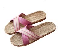 HYCYYFC Pantofole unisex in cotone lavabile con punta aperta per la casa scarpe da interno casual in lino morbido suola antiscivolo scarpe