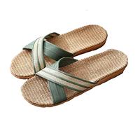 HYCYYFC Pantofole unisex in cotone lavabile con punta aperta per la casa scarpe da interno casual in lino morbido suola antiscivolo scarpe