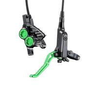 HYDBCNP Tamburo Posteriori per Bicicletta Set Freno a Disco Idraulico MTB a 4 pistoncini per MTB AM DH CNC 7075-T6 Pinza Resistente al Calore Cavo 840mm 1550mm(Green)