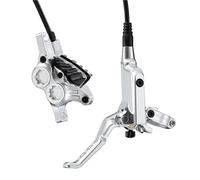 HYDBCNP Tamburo Posteriori per Bicicletta Set Freno a Disco Idraulico MTB a 4 pistoncini per MTB AM DH CNC 7075-T6 Pinza Resistente al Calore Cavo 840mm 1550mm(Sliver)