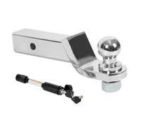 HYDBCNP Tow Hook Sfera di Attacco da 2 Pollici con Perno di bloccaggio Fisso Accessori per Traino Auto con Braccio per Tubo a Bocca Quadrata da 5 cm x 5 cm 2 Pollici Sfera per Traino(Silvery)