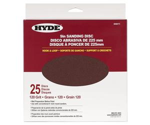 Hyde 9"/225 mm dischi abrasivi per pareti gancio e anello 120 grana confezion...