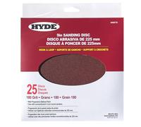 Hyde 9"/225 mm dischi abrasivi per pareti gancio e anello 180 grana confezion...