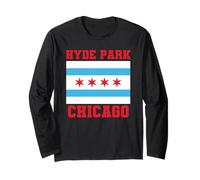 Hyde Park Chicago Illinois Flag Loop 773 312 - Piatto Fondo per Pizza Maglia a Manica