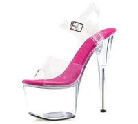 HYDgfiuf Sandali con Plateau Trasparenti da Donna Tacchi Alti con Punta Aperta Sexy Stripper Club Pole Dancing Show Heels Abito da Sposa Scarpe da Festa Unisex Large Size,Deep Pink,41