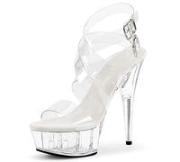 HYDgfiuf Sandali da Donna Trasparenti con Punta Aperta, Décolleté a Spillo, Tacchi Alti esotici, Scarpe da Ballo con Polo da spogliarellista Sexy, Taglie Forti Unisex,Clear,46