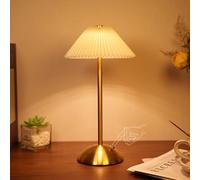 HyDlan Lampada da tavolo a LED senza fili, touch dimmerabile, 3 temperature di colore, lampada da comodino, lampada da tavolo ricaricabile, materiale metallico, adatta per ristorante, lettura, camera