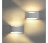 HYDONG Applique da Parete Interno, 7W Intonaco LED Lampade da Parete Moderne Bianco Caldo 3000K Applique Interni Decorativa per Soggiorno, Camera da letto, Corridoio, Scale, Percorso, 2 Pezzi