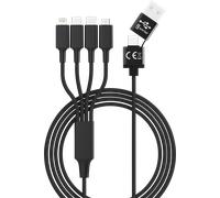 HYDRA ELITE-C BK - Cavo di ricarica, USB-A/-C -> micro USB, Lightning & 2x USB-C, n