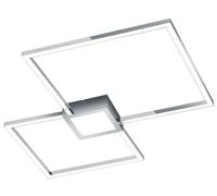HYDRA PLAFONIERA LED CROMO DOPPIO QUADRATO+LUCE CENTRALE DIMMERABILE CON INTERR.