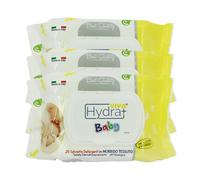 Hydra Viv Set 3CF Salviette Baby Detergenti con Aloe Vera e Vitamina E - con Clip, per Bambini, Umidifciate, Cambio Pannolino, Dermatologicamente Testate, PH Fisiologico - Made in Italy