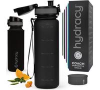 Hydracy Borraccia con indicatore del tempo, 500 ml, senza BPA, a prova di perdite, non fa sudare, con infusore per frutta, ideale per fitness, sport e attività all'aperto, colore: grigio siderale