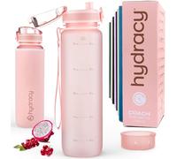 Hydracy Borraccia Motivazionale con Indicatore di Orari - 1 L Borraccia Palestra Senza BPA - A Prova di Perdite e Anti Condensa - Borraccia colino per infusione di frutta