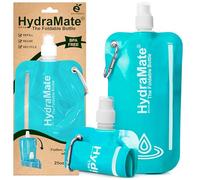 HydraMate Borraccia Pieghevole 750ml- Borraccia Morbida - Aqua | Borracce Morbida Con Moschettone Gancio- Bottiglia Acqua Riutilizzabile, Flessibile, Salvaspazio da Viaggio. Senza BPA