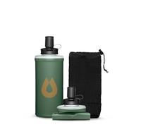 HydraPak PackFlask 500 ml - Borraccia per zaini montata su cinghie - Borraccia a mani libere, di facile accesso, ultraleggera e pieghevole per escursioni e zaino in spalla - Verde Salvia