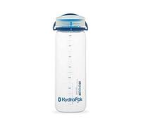 HydraPak Recon - Borraccia d'Acqua in Plastica Riciclata al 50%, Eco-Friendly e Senza BPA, Tappo a Vite a Flusso Regolare, Facile da Trasportare (1 L, Trasparente/Blu Marino e Ciano)