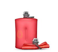 Hydrapak Stow (1L, 32oz) - Borraccia Pieghevole - Borraccia da Viaggio Ultraleggera e Compattabile, Flessibile per Sci, Escursionismo, Ciclismo o Arrampicata - Rosso