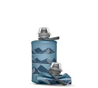 HydraPak Stow (350ml, 17oz) - Borraccia Pieghevole - Borraccia da Viaggio Ultraleggera e Compattabile, Flessibile per Sci, Escursionismo, Ciclismo o Arrampicata - Blu Tahoe Montagna disegno