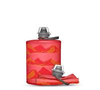HydraPak Stow (500ml, 17oz) - Borraccia Pieghevole - Borraccia da Viaggio Ultraleggera e Compattabile, Flessibile per Sci, Escursionismo, Ciclismo o Arrampicata -, Rosso, Montagna Disegno