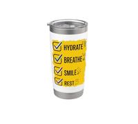 Hydrate Breathe Smile Rest Sole Luna Natura Benessere Pace Bicchiere termico in acciaio inox doppia parete