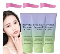 Hydrateology Facial Hair Removal - Gentle and Painless Facial Hair Removal Cream, Body Hair Removals Cream with Spatula Applicator, Gentle Formula, 100 g/3.53 oz (3pcs)
