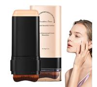 Hydrating Face Foundation Stick with Built-In Brush, Natural Finish Makeup for Women, Lightweight Contour Cream, Long Wear Base for Holidays and Daily Use, 1 Piece