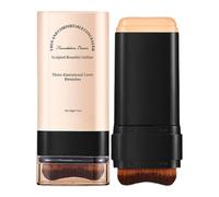 Hydrating Face Foundation Stick with Built-In Brush, Natural Finish Makeup for Women, Lightweight Contour Cream, Long Wear Base for Holidays and Daily Use, 1 Piece