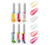 Hydrating Lip Glow Oil, Fruit-Flavored Moisturizing Lip Balm & Gloss, Non-Sticky Plumping Lip Oil, Long Lasting Transparent Lip Care Kit for Women & Girl (6 pcs)