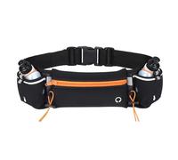 Hydration Running Belt with Bottles Multiple Pockets Water Bottle Holder Adjustable Strap Exercise Waist Pouch for Men and Women Per Sportivo(Orange)